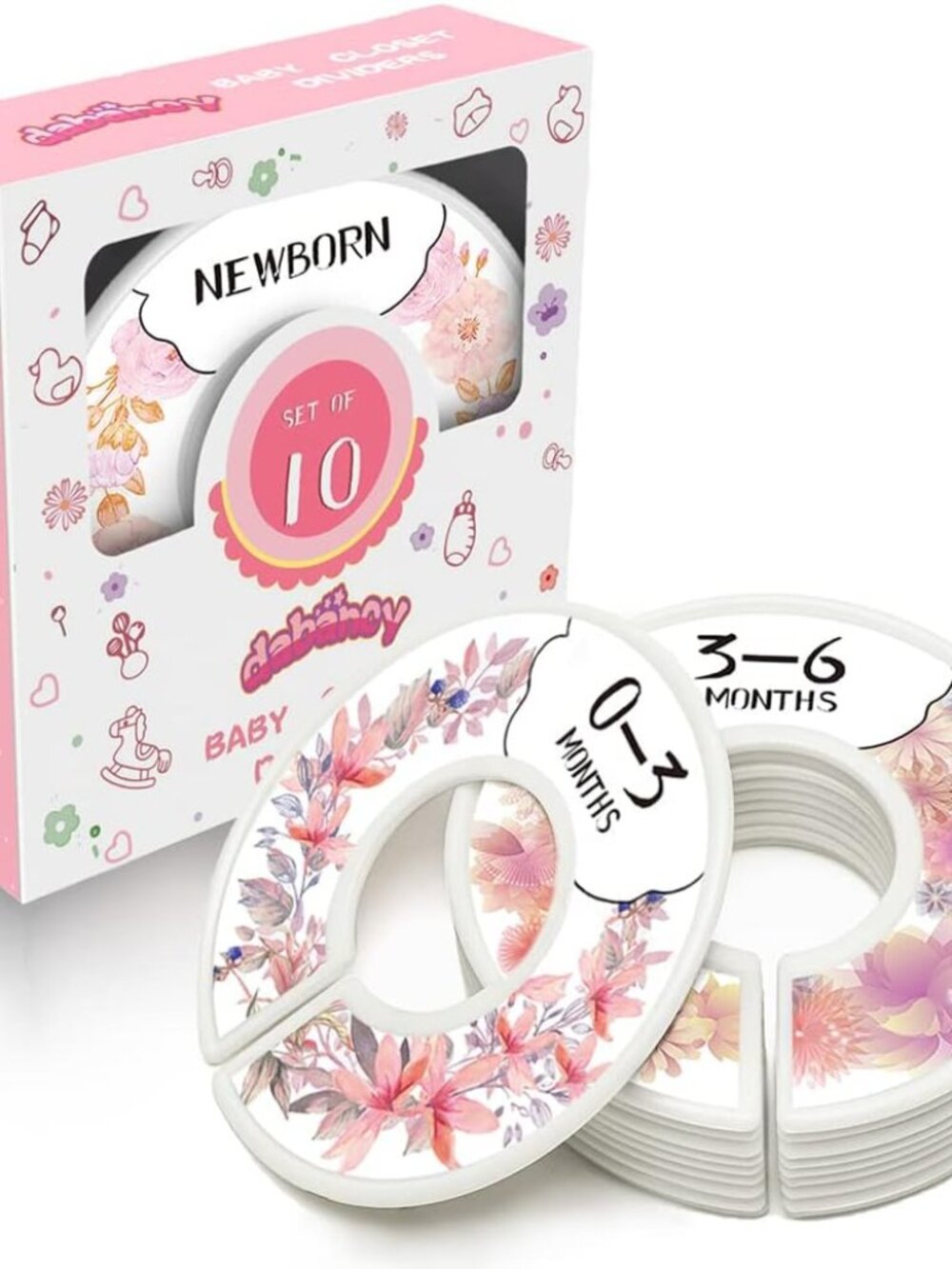 Baby Closet Size Dividers for Clothes - Set of 10 from Newborn to Toddler and 2